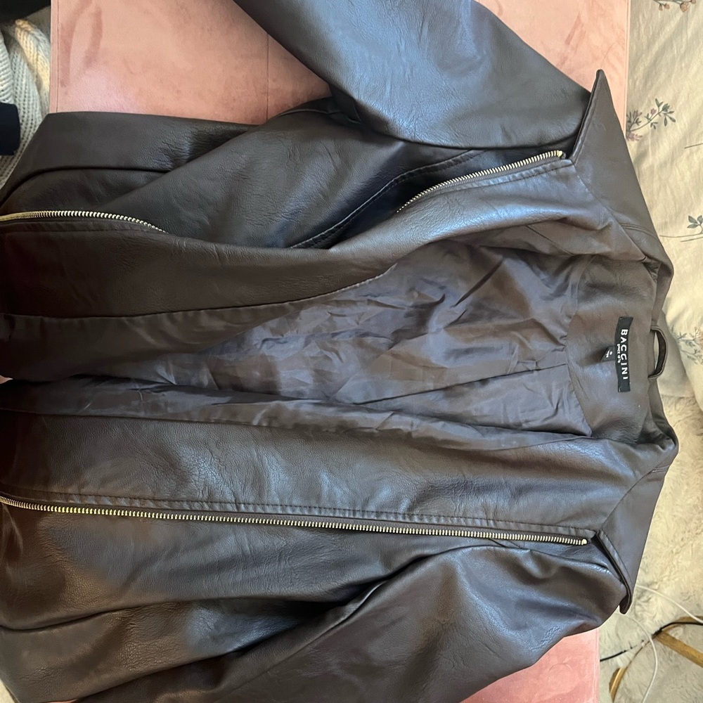 Baccini Women's Leather Jacket - Dark Brown